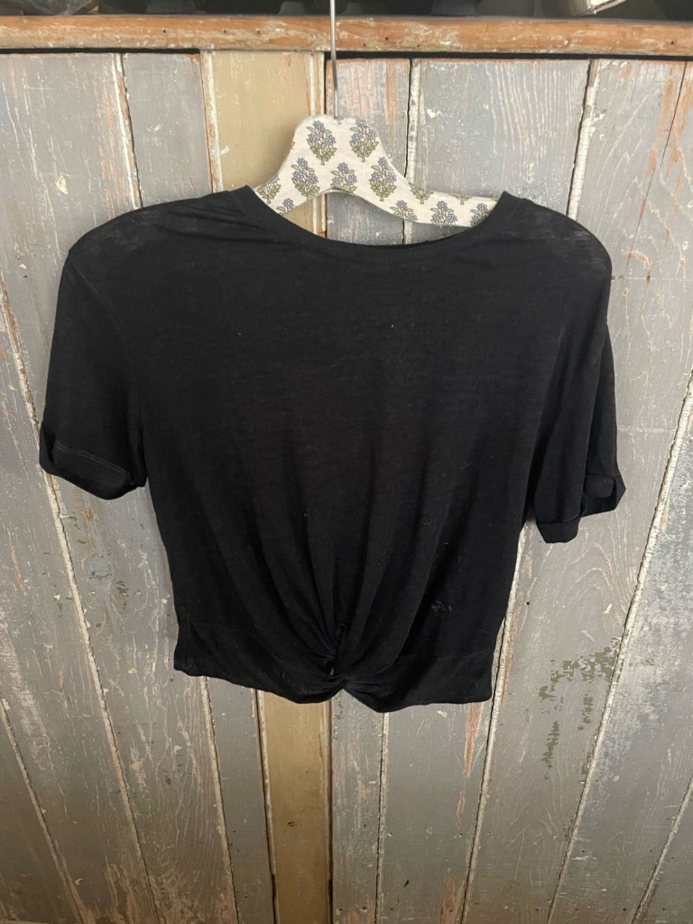All Saints Black Knot-Front Women's Tee